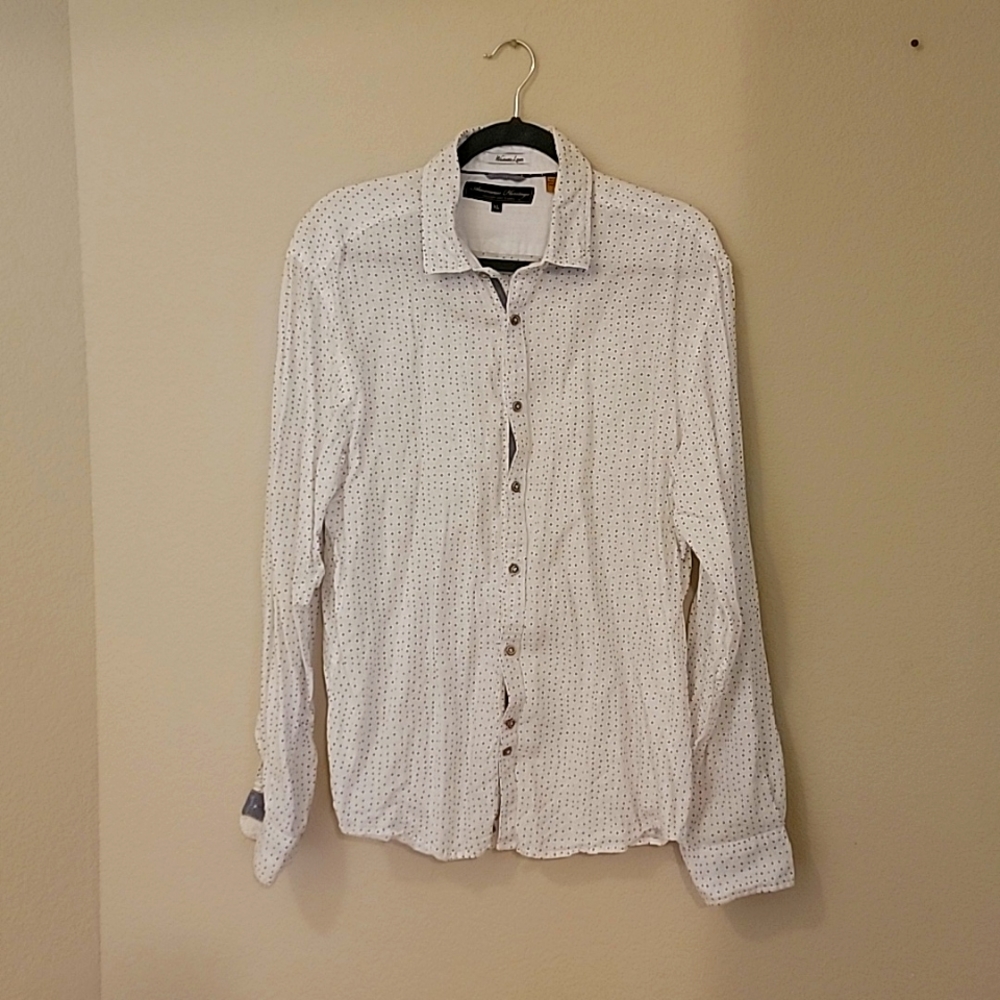 Men Washable Linen Dress Shirt XL